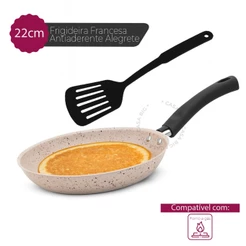 Frigideira Francesa E Panquequeira Antiaderente Alegrete 22Cm Cinza