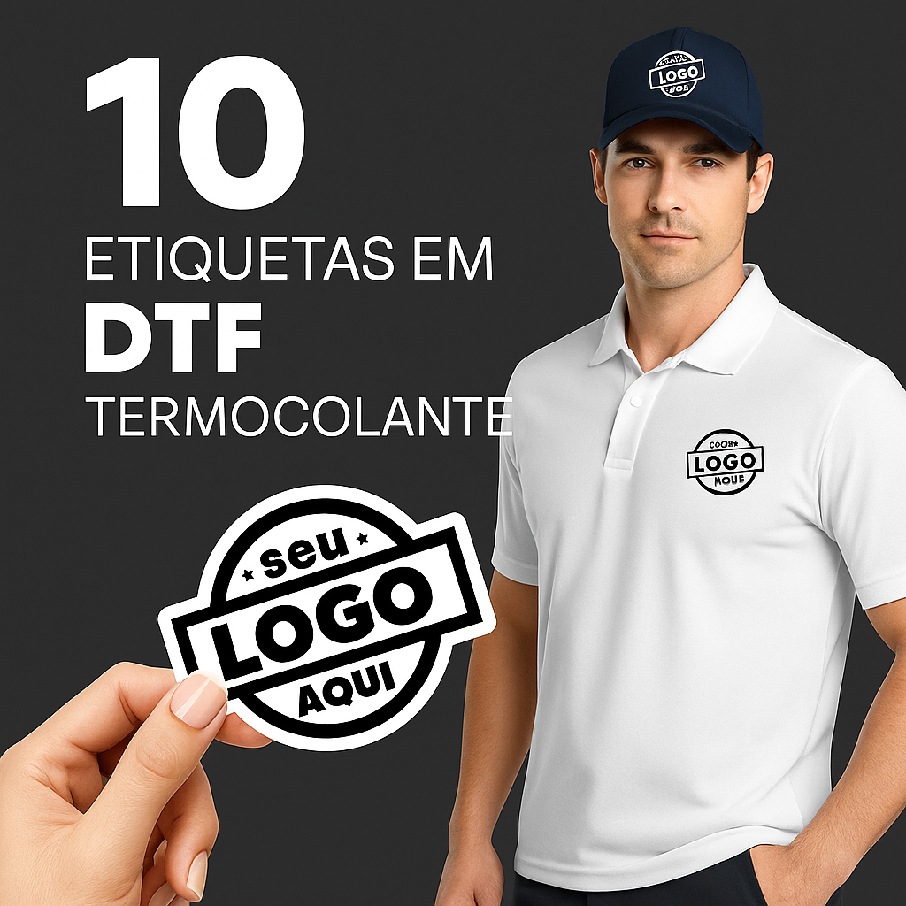 DTF Estampas de Etiquetas com logo Empresa Promocional Aplicar com Ferro Envio Rápido Termocolante em Oferta na Shopee