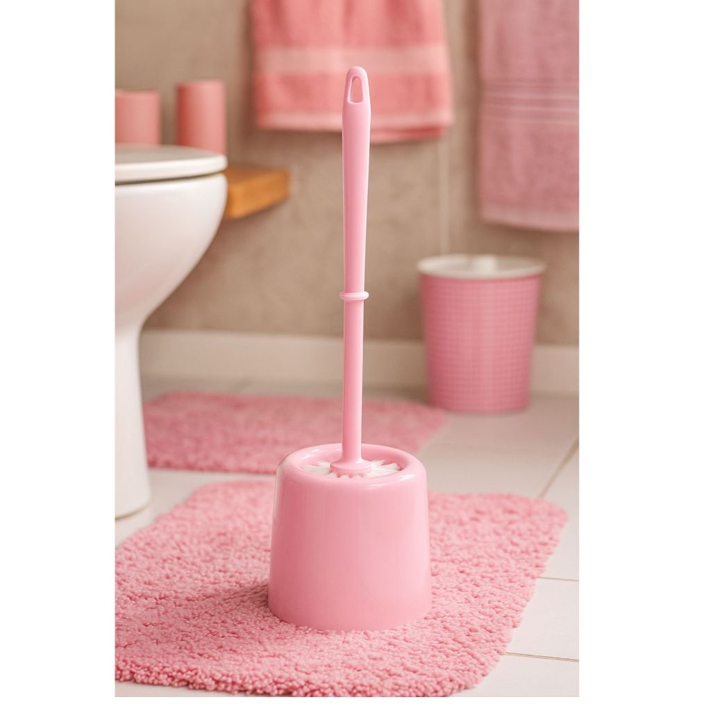Escova sanitária com copo ROSA BEBE Banheiro Decoração Casa em Oferta na Shopee