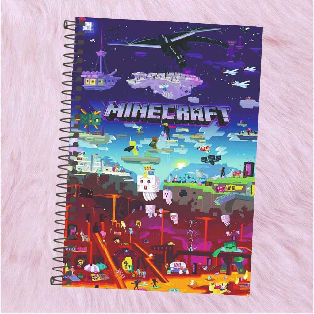 Caderno escola jogo Minecraft em Oferta na Shopee