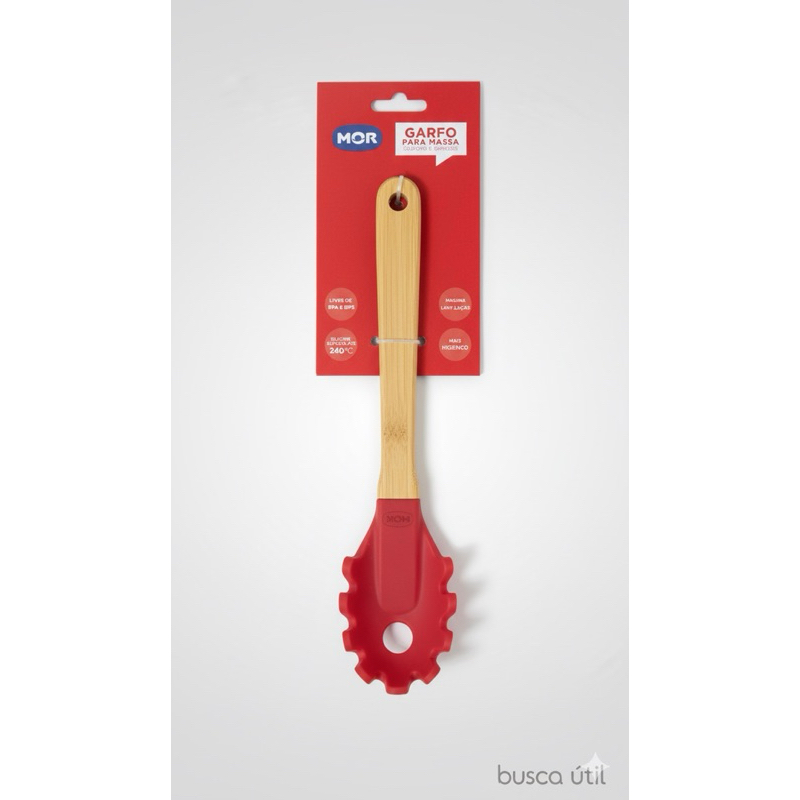 Kit Utensílios de Silicone MOR com Cabo Bambu | Espátula, Colher, Fouet, Pegador, Pincel