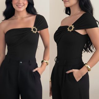Body Feminino Mula Manca Suplex Bory Moda Blogueira Com Forro Fivela Dourada Tomara Que Caia Nula Manga Poliamida Gringa em Oferta na Shopee