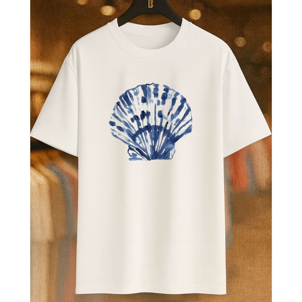 Camiseta Casual Concha 100% Algodão Feminina Masculina Unissex Elegante Envio Imediato