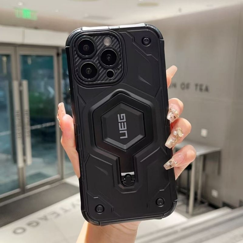 Capa Capinha UEG Suporte 360° Robusta Anti Impacto Samsung/Motorola + Película de Brinde
