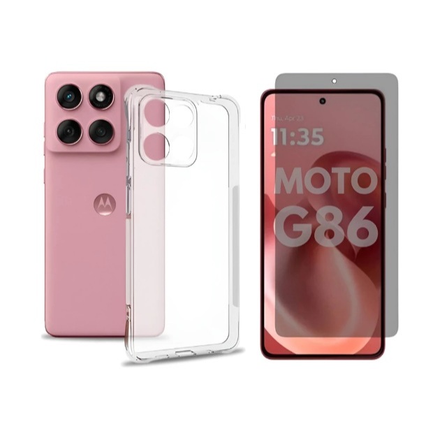 Capa Case Capinha Anti Impacto Para Motorola Moto G86 + Película 3D Privacidade Tela TODA em Oferta na Shopee