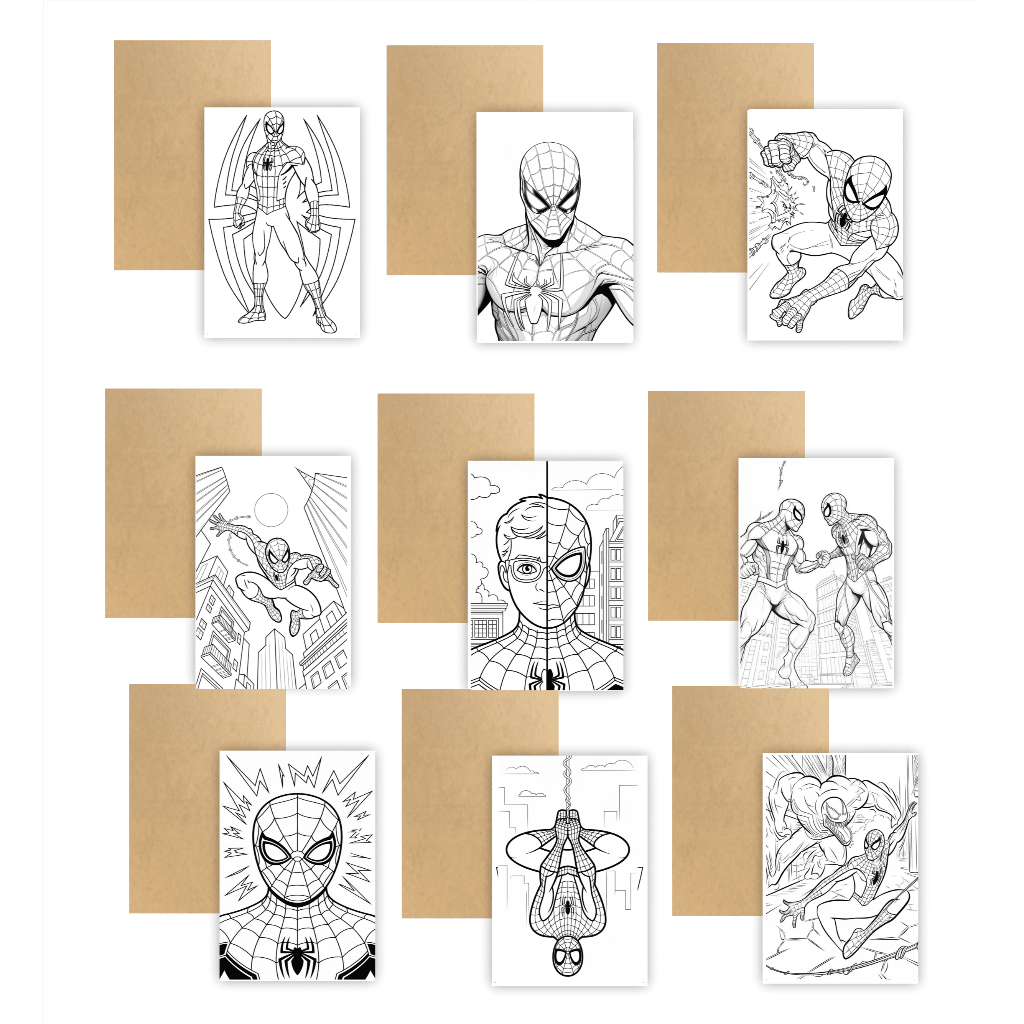 Kit 10 Telas Adesivadas Homem Aranha 10x15cm