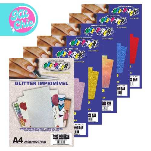 Papel Glitter Metálico 250g Papel Glitter Metálico 250g
