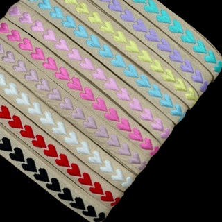 Fita Coração Bordada Corações Importada 10mm Customização Laços Tiaras DIY em Oferta na Shopee