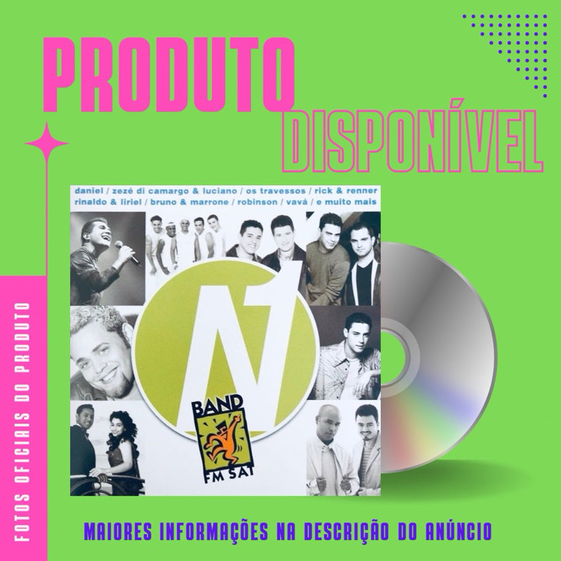 CD NÚMERO 1 BAND AS MAIS MAIS (Daniel, Zezé Di Camargo e Luciano, Os Travessos, Bruno e Marrone, Vavá, Araketu)