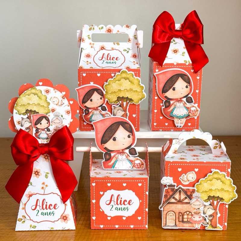 PEGUE E MONTE CHAPEUZINHO VERMELHO -  Personalizados Chapeuzinho Vermelho - kit festa - lembrancinha - aniversário