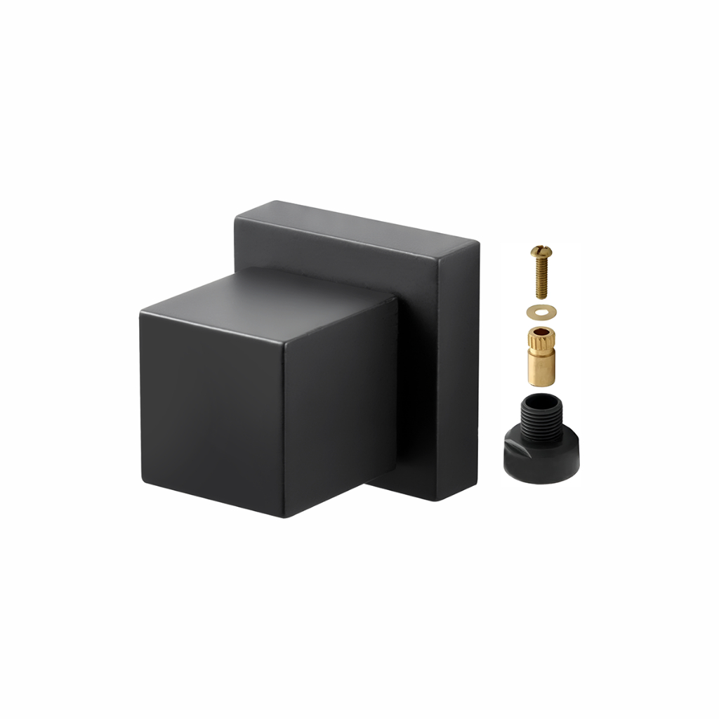 Acabamento De Registro Quadrado Preto Padrão Docol Para Banheiro Chuveiro/Geral Metal