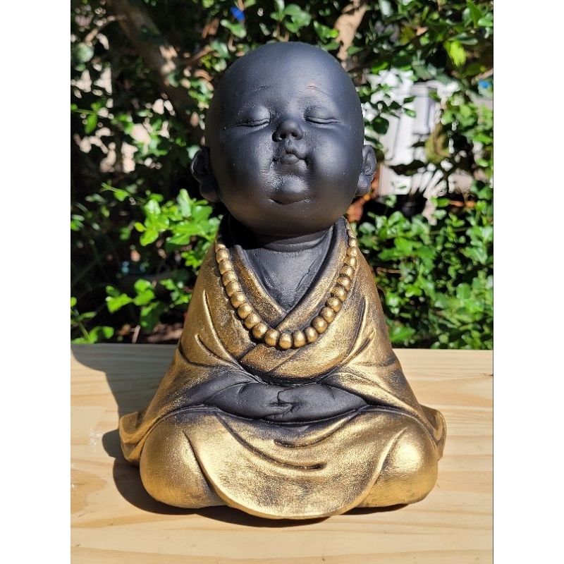 Imagem Buda Estátua Bebê Meditando Monge Zen Decorativo