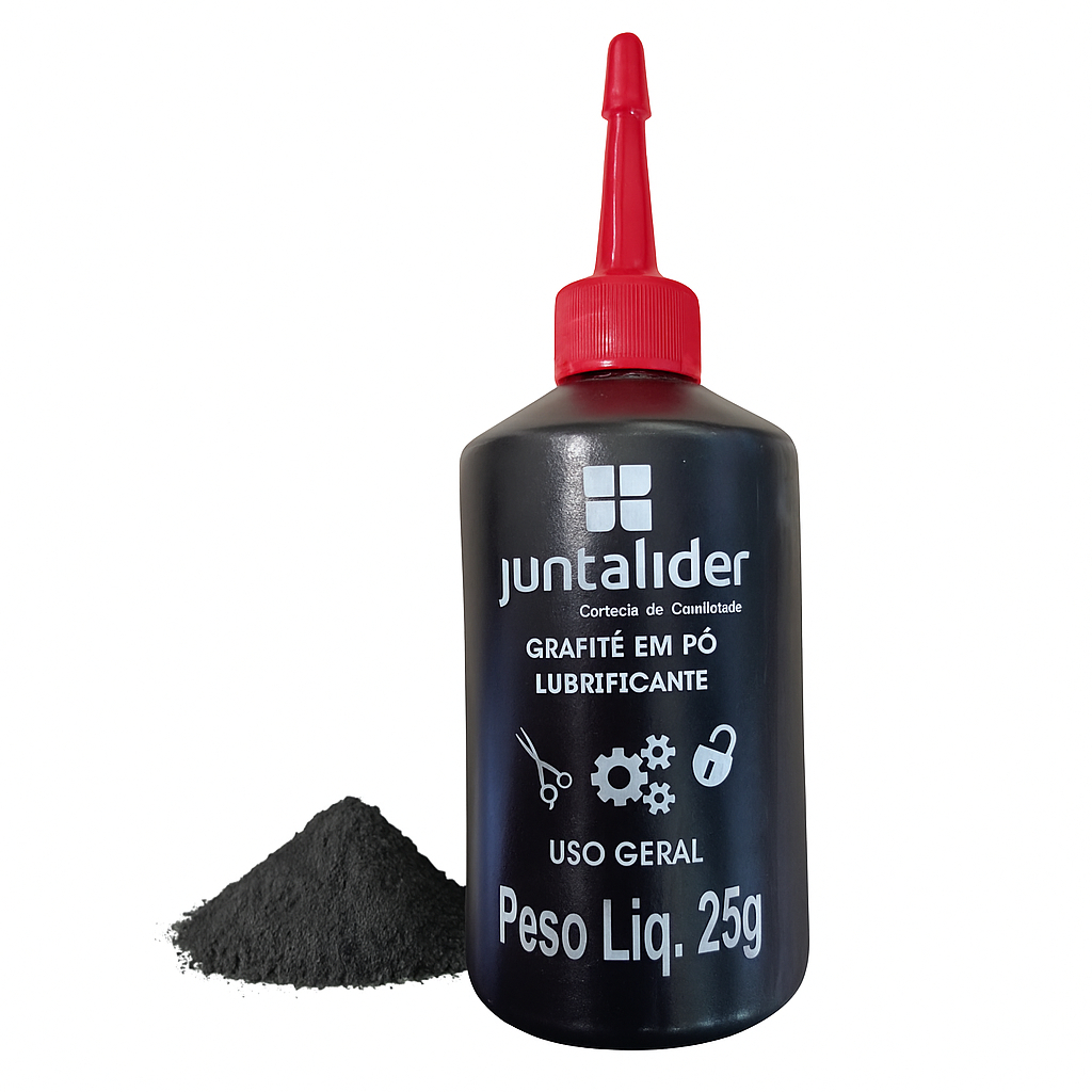 Grafite em Pó Juntalíder 25g Lubrificante Seco para Cadeado, Fechadura, Ferramenta e Portas