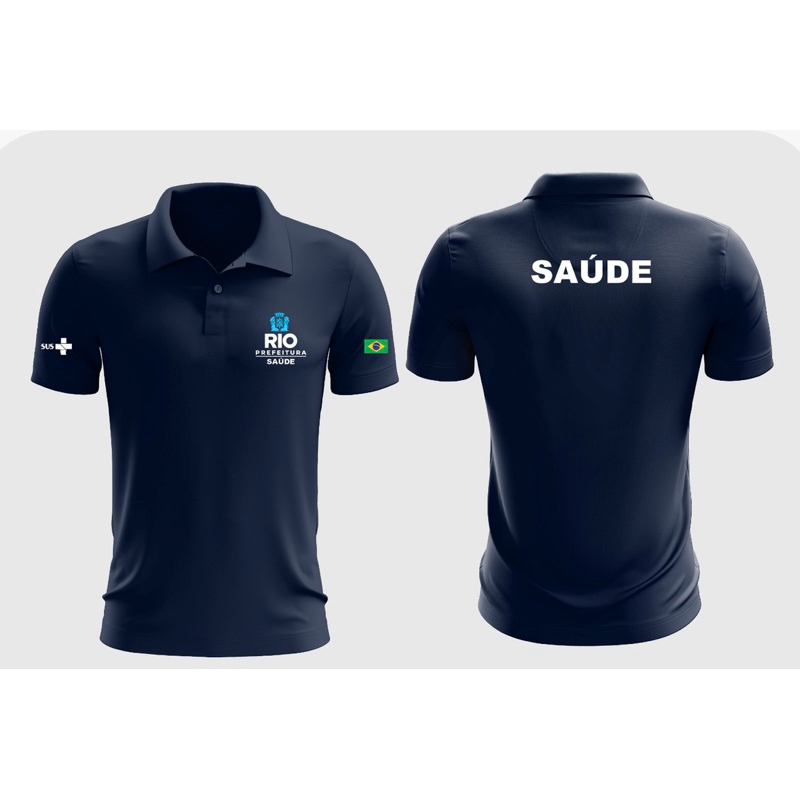Camisa polo  Prefeitura RIO com logomarcas bordadas em Oferta na Shopee