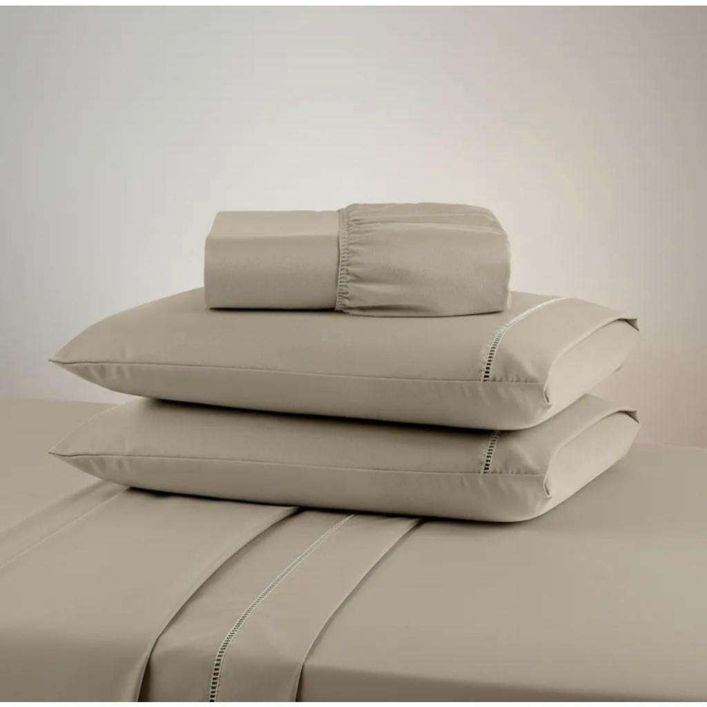 Jogo De Lençol 3 Peças Casal Percal 400 Fios Ponto Palito Acetinado Cama Box Cama Padrão