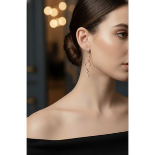 Brinco Orgânico pendente Banhado a ouro 18k