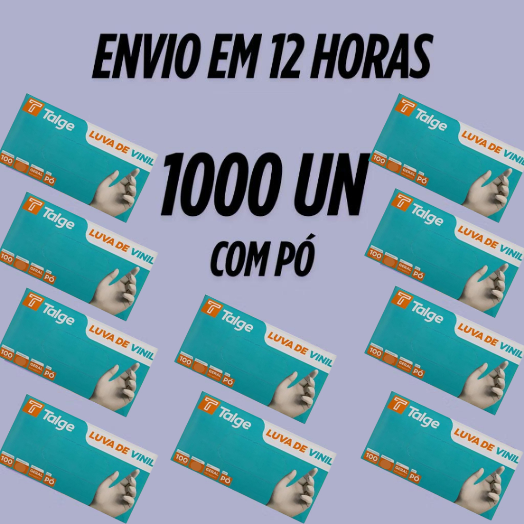 Kit 1000 unidades de Luva de Vinil Com Pó - Talge em Oferta na Shopee