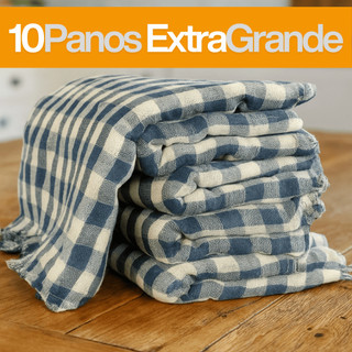 Kit 10 Panos de Chão Xadrez 70×45 cm Atacado – 100% Algodão, Leves, Absorventes e com Overloque