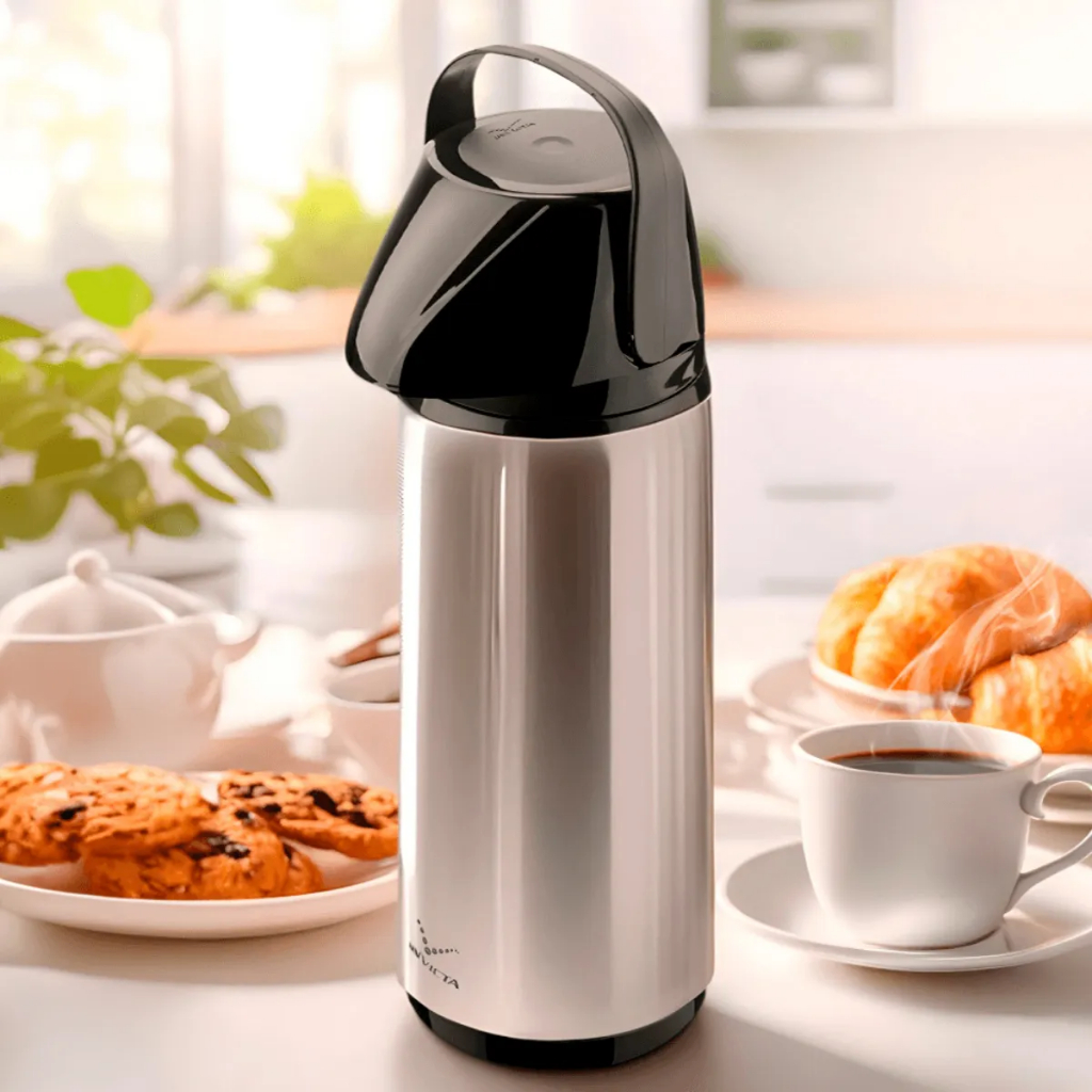 Invicta Garrafa térmica Airpot Inox Slim de vidro 1.8L Cor Prateado