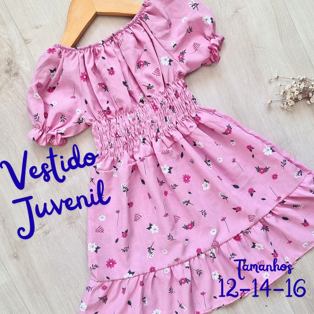 Vestido JUVENIL Ciganinha Verão Fresquinho Não Amassa em Oferta na Shopee