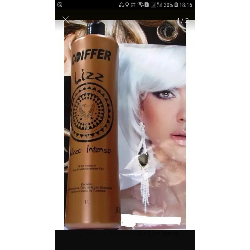Progressiva Coiffer Lizz Intense para tratamento dos cabelo