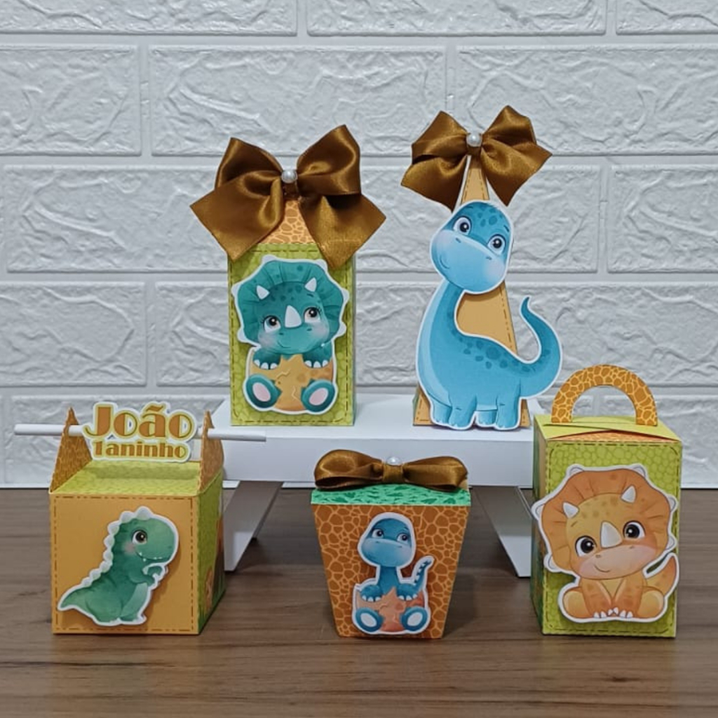 Kit Personalizado Dinossauro Lembrancinhas de Festa Infantil Aniversário Caixinhas Personalizadas