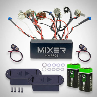 Circuito Para Baixo Pré-amplificador Ativo 5 Potenciômetros Com 2 Baterias 18v Linha Premium -  Mixer - MX-PRO5