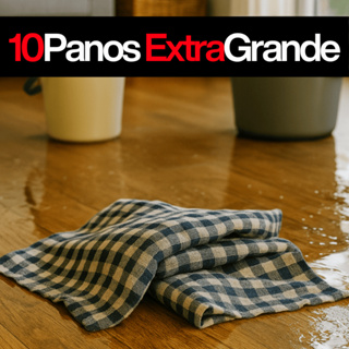 Kit 10 Panos de Chão Grande Xadrez 70×45 – 100% Algodão,  Limpeza Extra, Overloque, Leve Secagem Rápida em Oferta na Shopee