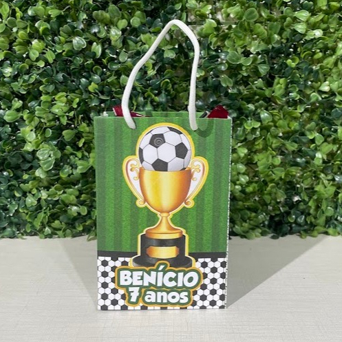 Sacolinha Futebol - Taça - Bola  - PEGUE E MONTE - Personalizados - Lembrancinhas - kit festa