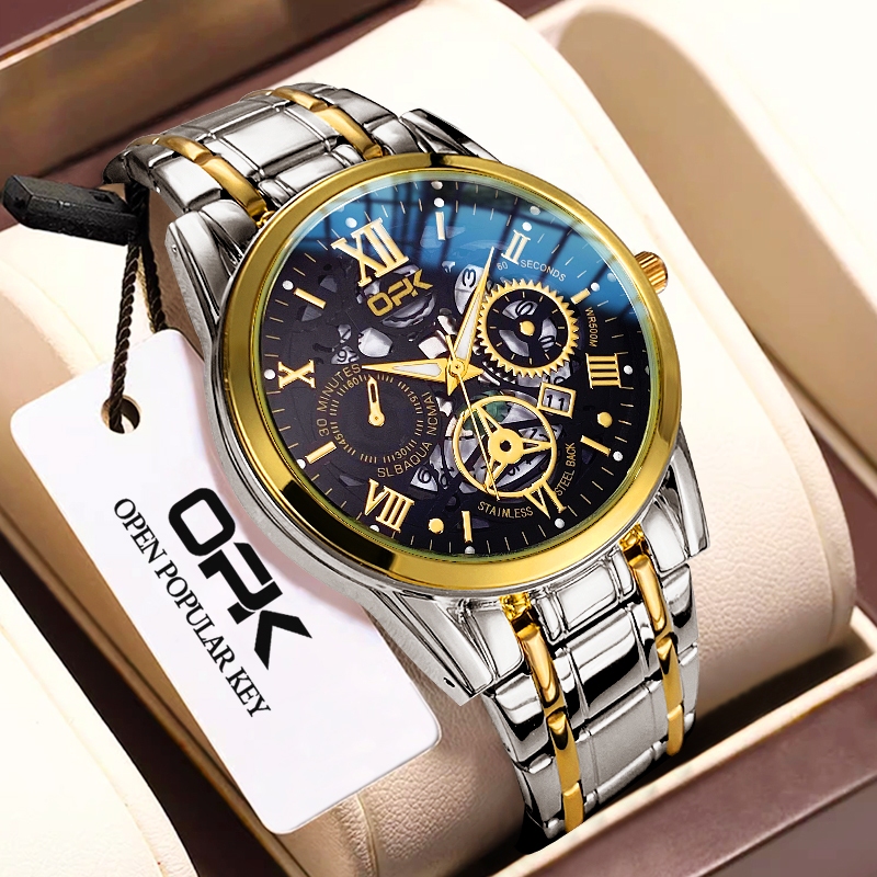 OPK Relógio Masculino À Prova D'Água Em Aço Inoxidável Luxuoso Original Casual 8135 em Oferta na Shopee