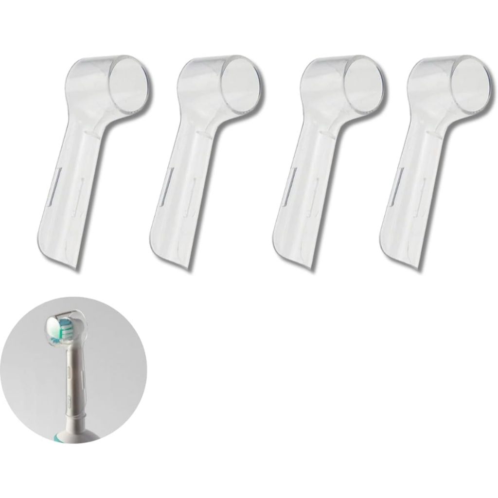 Imagem Kit 4 Capas Protetoras Para Escova Elétrica Oral B Braun Tampa Higiene Bucal Portátil Viagem