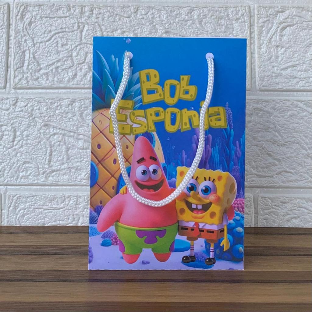 Sacolinha Surpresa Personalizada Lembrancinha Bob Esponja - PEGUE E MONTE