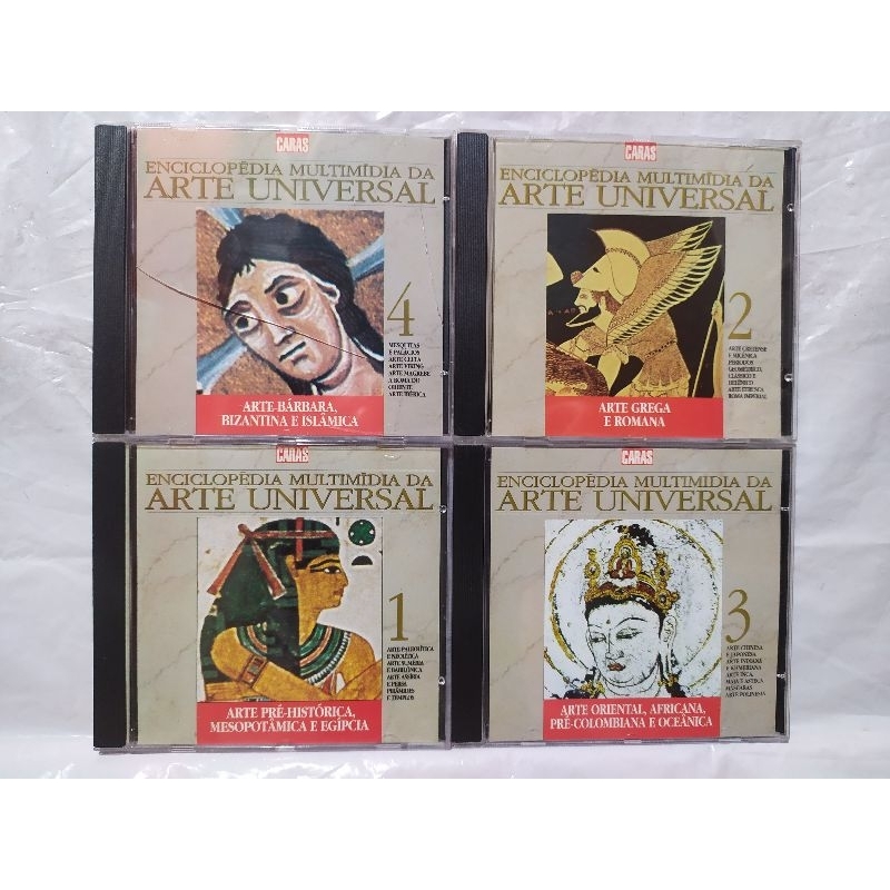 CD kit enciclopédia multimidia da arte universal coleção caras 4 volumes