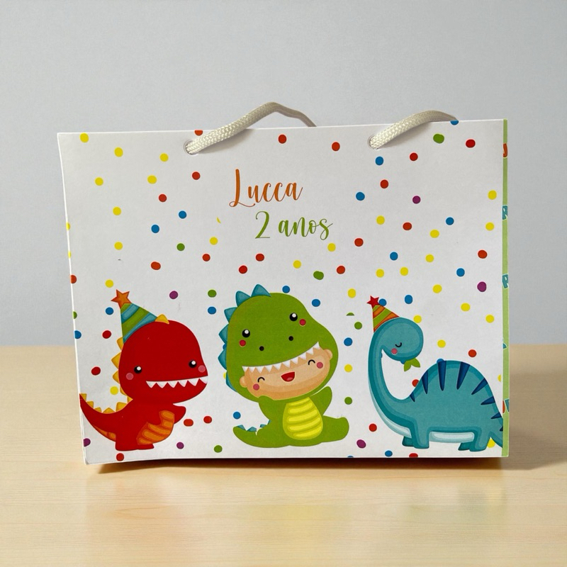 Sacolinha personalizada tema DINOSSAURO BABY| Lembrancinhas para festa dinossauro baby Dino - DESMONTADAS