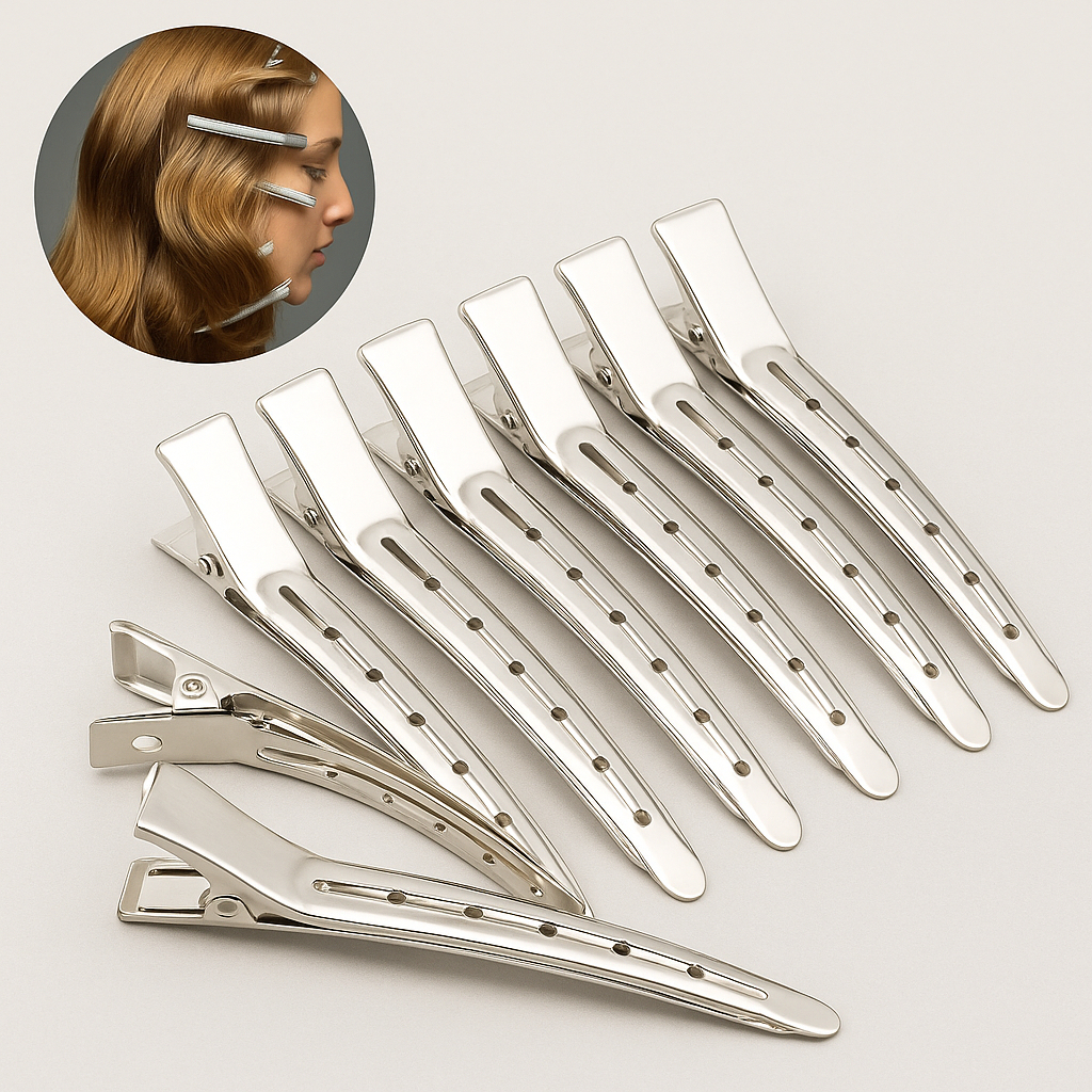 Presilhas de Metal Bico de Pato para Cabelo – Profissional Salão e Penteado Pack 12 ou 24un em Oferta na Shopee