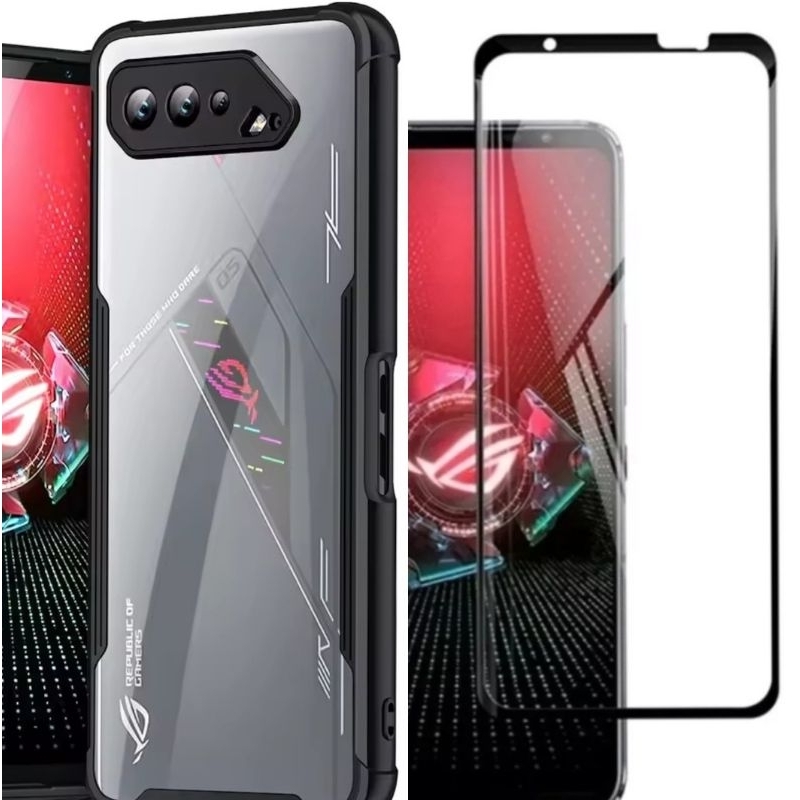 Case Protect Plus + Película de vidro 3D p/ Asus Rog Phone 5/5s