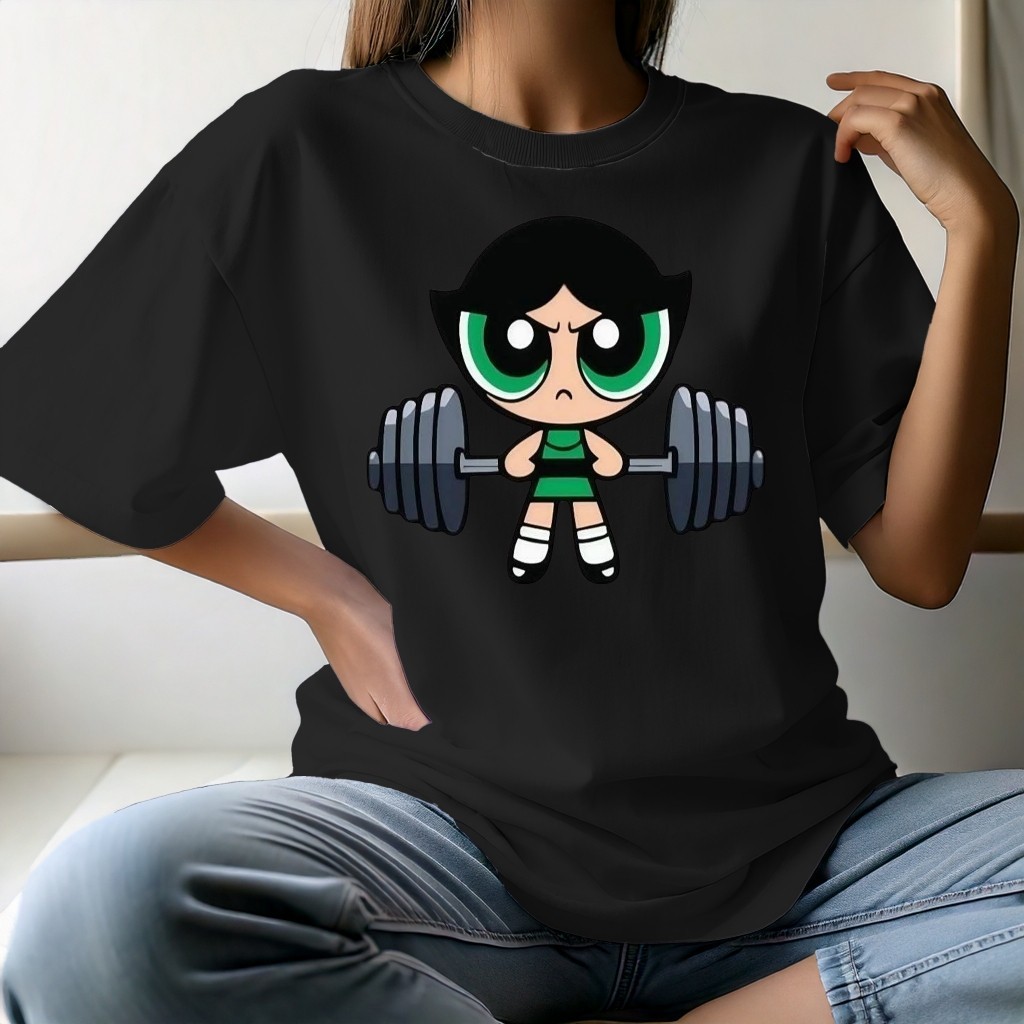 Camiseta Oversized Feminina Gym Academia Camiseta MENINAS SUPER PODEROSAS Docinho