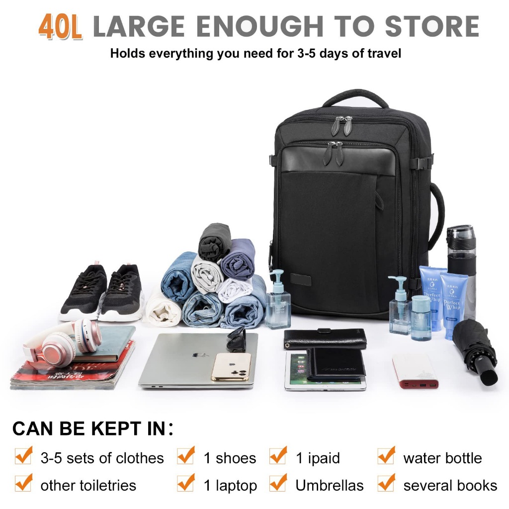 Mochila De Viagem 4 Em 1 Grande Mochila  E Feminina À Prova D'água Reforçada Expansível — foto 4