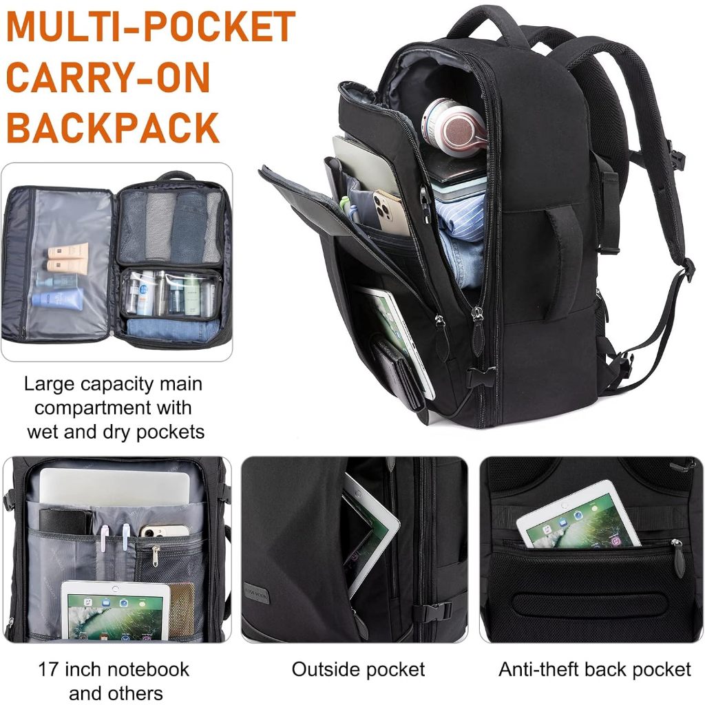 Mochila De Viagem 4 Em 1 Grande Mochila  E Feminina À Prova D'água Reforçada Expansível — foto 5