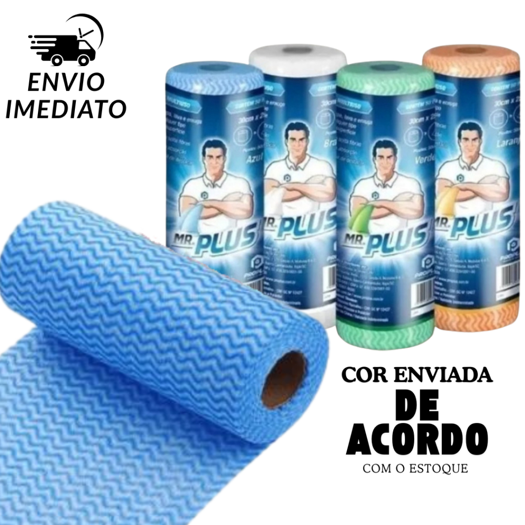 kit Rolo de Pano Picotados Perfex 50 un Pano Multiuso Alta Absorção Reutilizado 30x50 em Oferta na Shopee