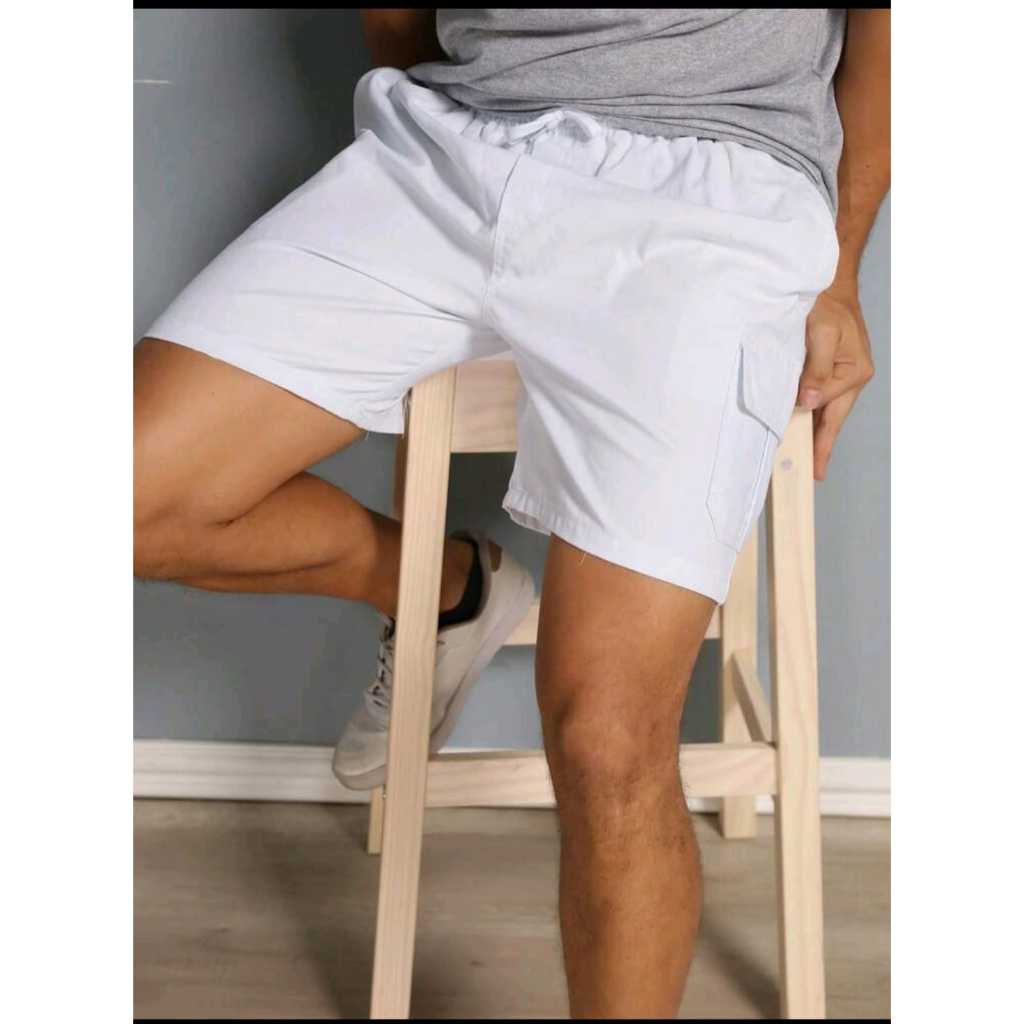 Bermuda Short Fitness Masculina Cargo Premium Sarja Curta 4 Bolsos Varias Cores