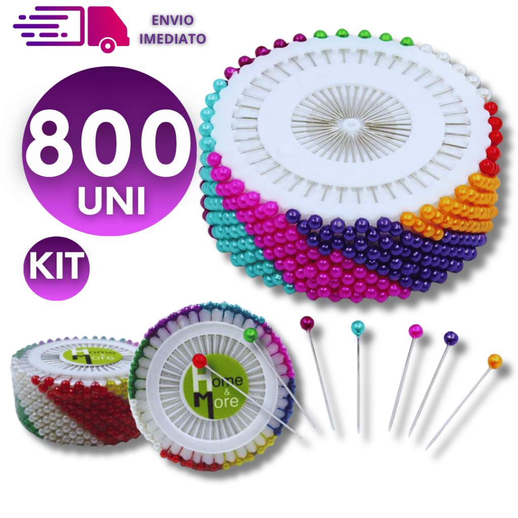Kit Alfinetes De Costura Cabeça Colorida 400 unidades 2 Rolos Ideal para Costuras e Marcações. em Oferta na Shopee