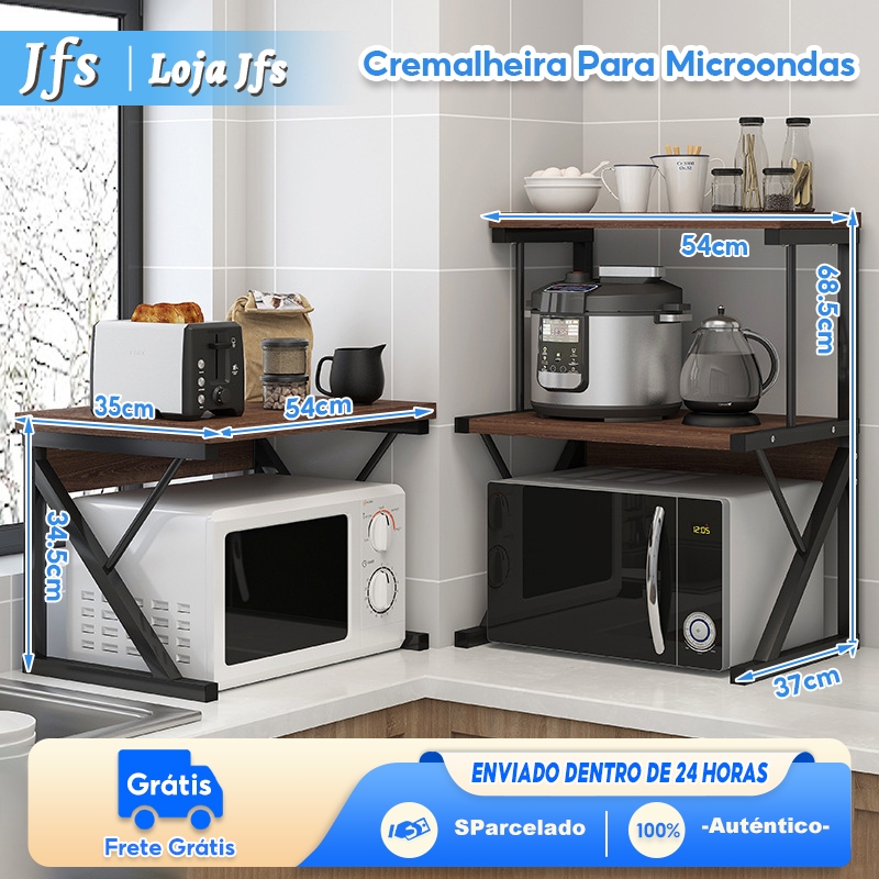 Rack Suporte Para Microondas Multiuso Organizador de Temperos Para Forno de Micro Ondas em Oferta na Shopee