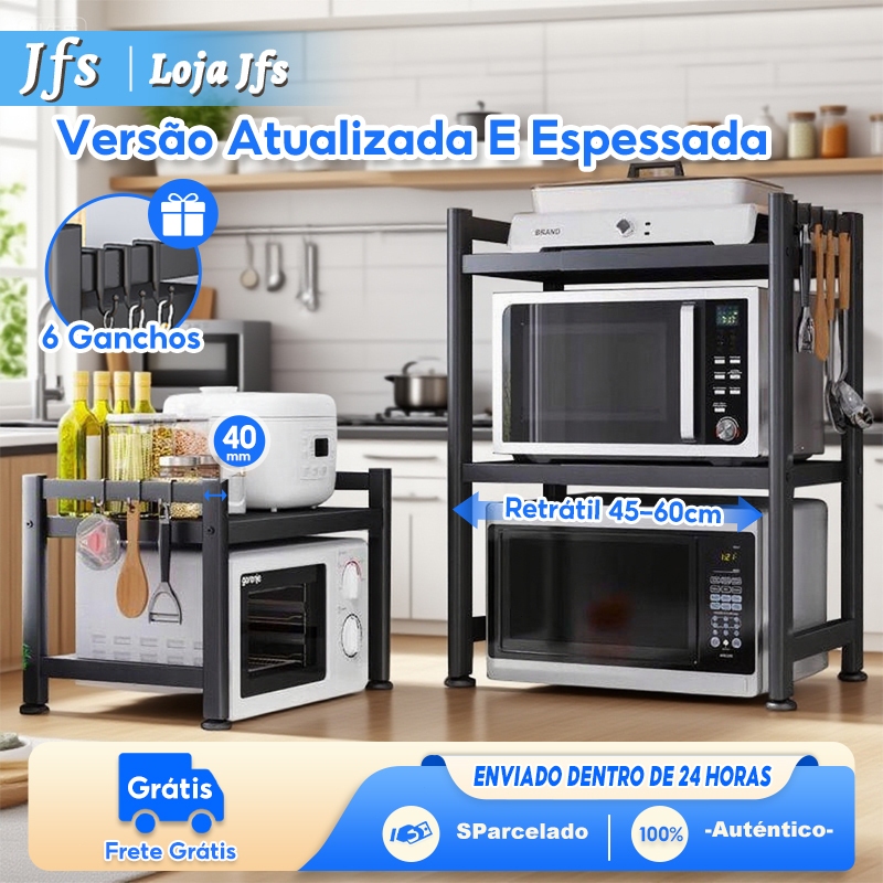 Prateleira Retrátil de Cozinha Ajustável Para Microondas Micro-ondas e Eletrodomésticos Armazenamento De Cozinha
