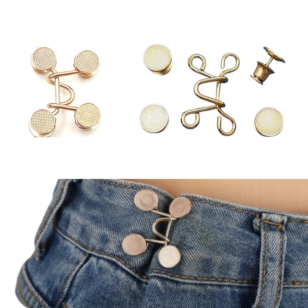 2 Kits Ajustador De Cintura Roupa Calça Pence Sem Costura Fivela Ajuste Manual Apertador em Oferta na Shopee