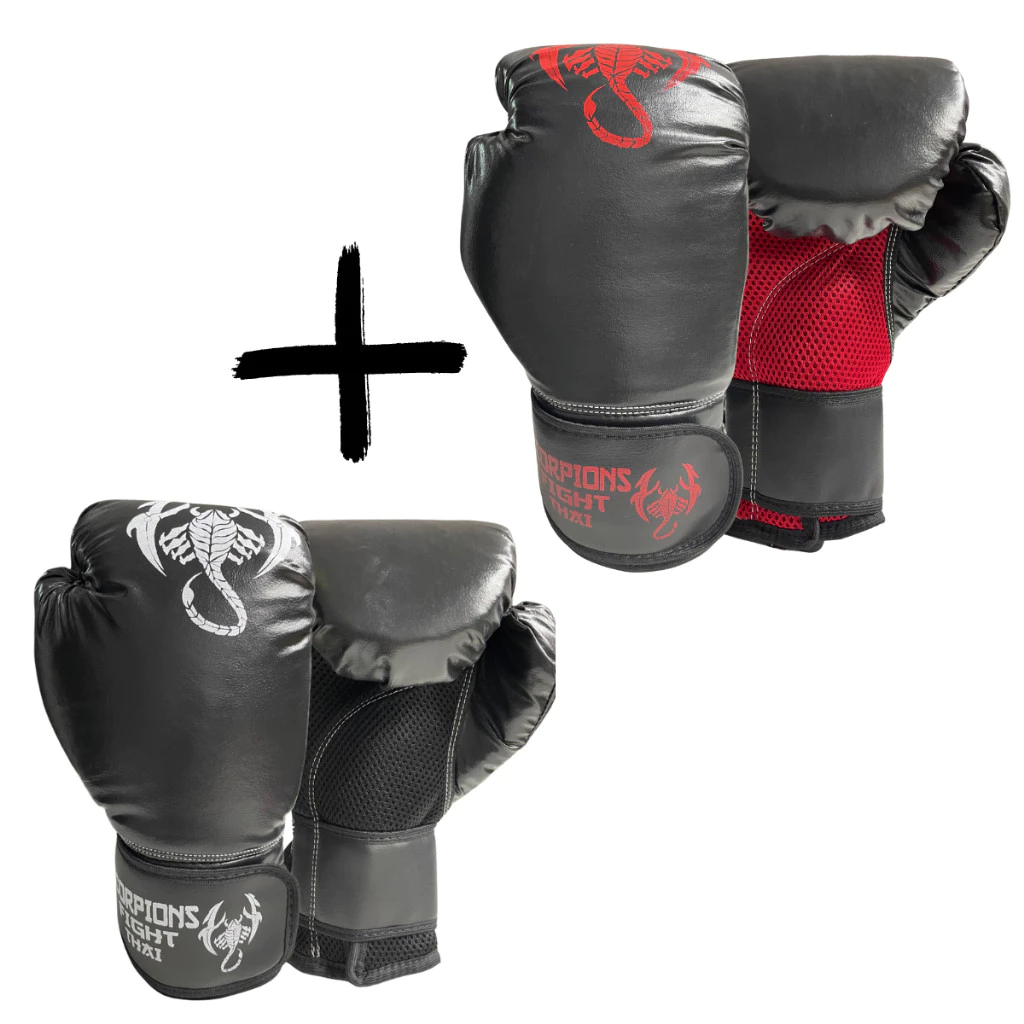 Kit 2 Pares de Luvas Boxe Muay Thai + Sacola Brinde | MMA Kickboxing em Oferta na Shopee