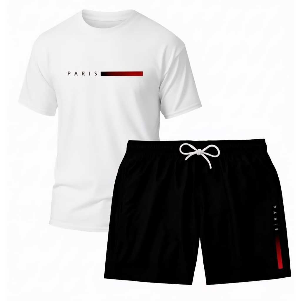 Kit Camiseta Masculina + Short Tectel Lançamento Festa Academia Dia a Dia