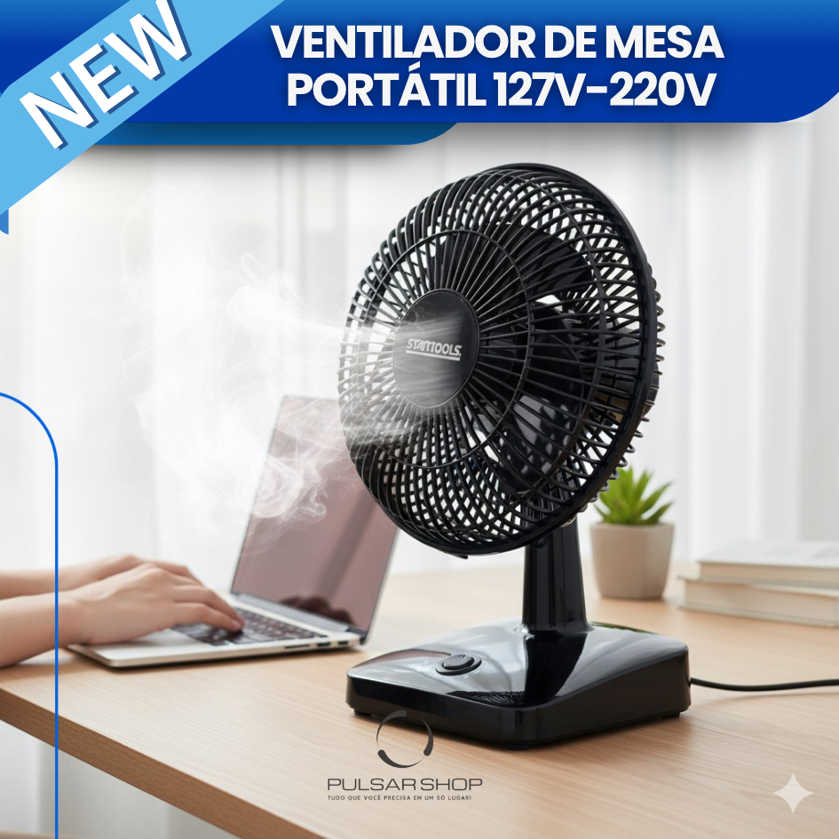 Ventilador 33 cm Mesa Portátil 220V/127V Oscilação Cor Sortido Cooler Ventilaçâo Casa Escritorio