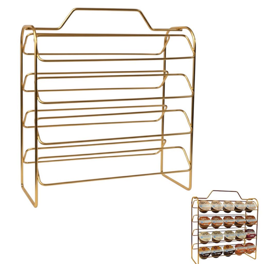 Suporte Cápsulas três Corações Dourado Café Expresso  40 Cap