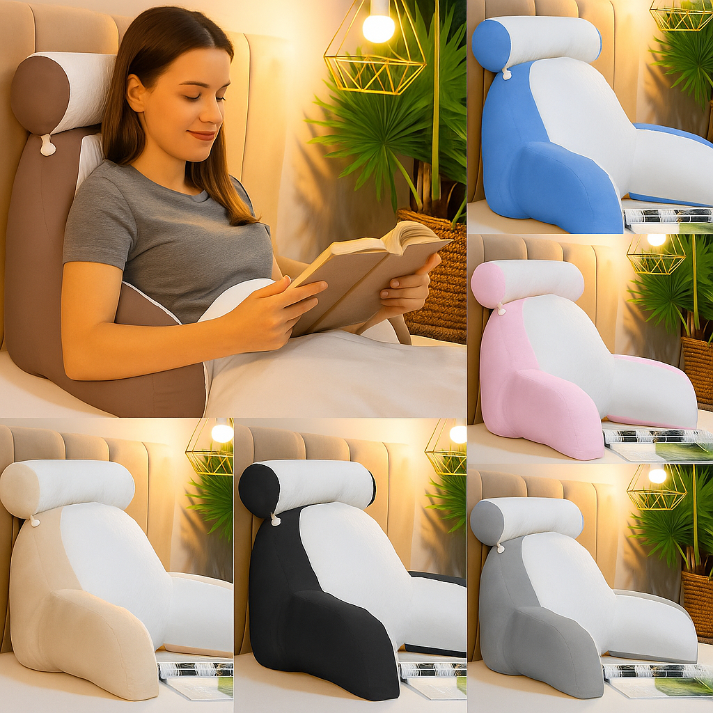 Almofada de Apoio para Leitura Ergonômica Multiuso – Suporte Lombar Confortável